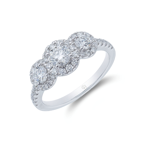 Platinum 1.20ct Diamond 3 Stone Ring